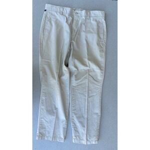 Dockers Mens 36x30 Khaki Chino Pants 100% Cotton Straight Leg Flat Front Beige